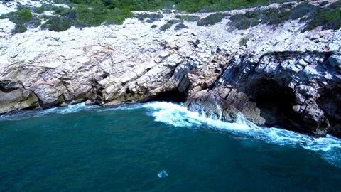 Cliffs of Garraf. Aerial view Stock Footage 86378926