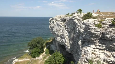 Cliffs on gotland Stock Footage 47925766