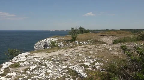 Cliffs on gotland    sweden Stock Footage 47925817