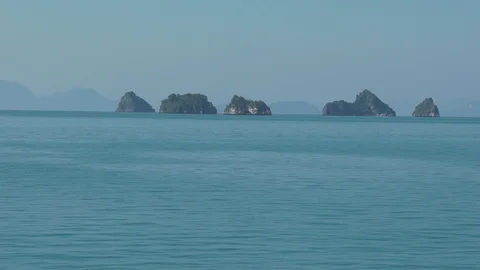Cliffs with greens in the ocean Stock Footage 110189117