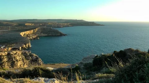 Cliffs Il Majjistral, Malta Stock Footage 59755039