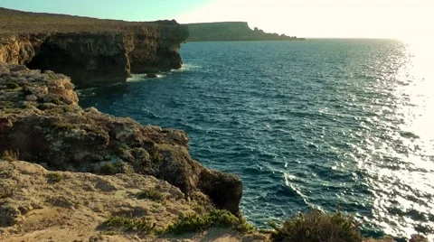 Cliffs Il Majjistral, Malta Stock Footage 59755043