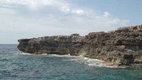 Cliffs on the island of Menorca in Spain. Balearic Islands Stock Footage 170629061