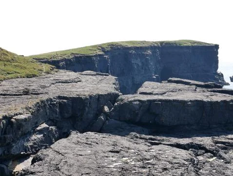 Cliffs isolated over white background, rocks and laguna, beauty in nature. .. Stock Photos