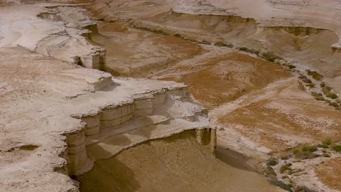 Cliffs in the Israeli desert from the air Stock Footage 153743653