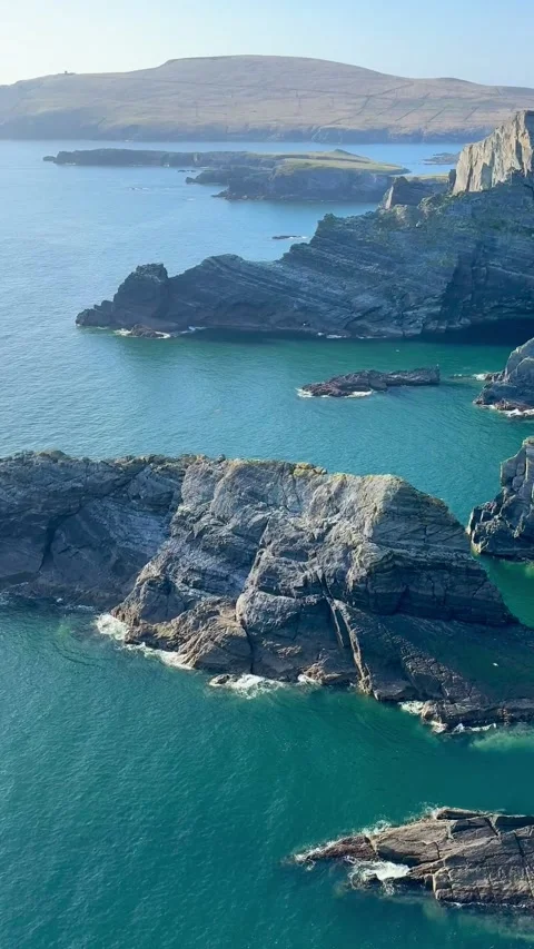 Cliffs of kerry and the ocean, Ireland Stock Footage 315513121