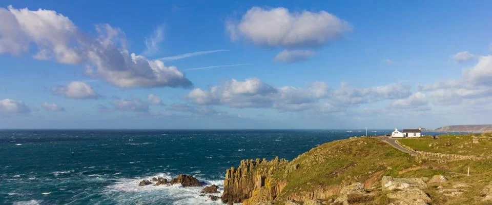 Cliffs at Lands End in Cornwall Stock Photos