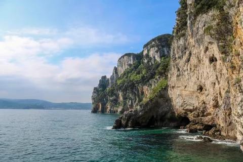 Cliffs at the lighthouse of the horse. Stock Photos