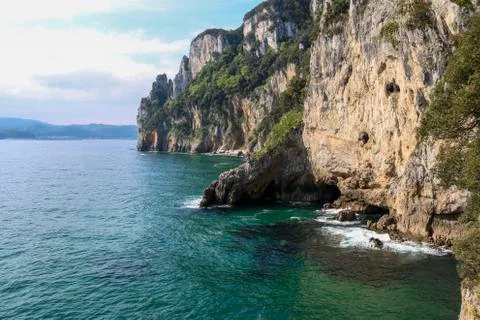 Cliffs at the lighthouse of the horse. Stock Photos