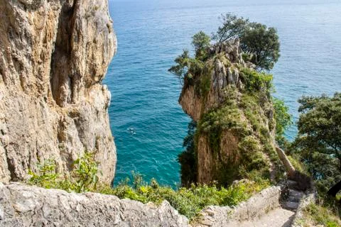 Cliffs at the lighthouse of the horse. Stock Photos