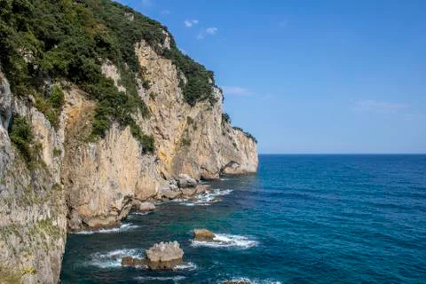Cliffs at the lighthouse of the horse. Stock Photos