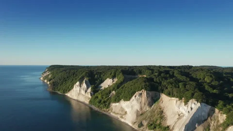 Cliffs at Moens Klint in Denmark Stock Footage 245480306