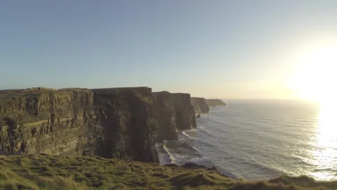Cliffs of Moher on clear windless sunny day Video stock 143116347