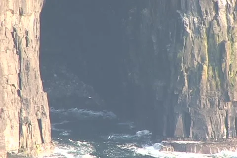 Cliffs of Moher ECU Cave Stock Footage 1069812