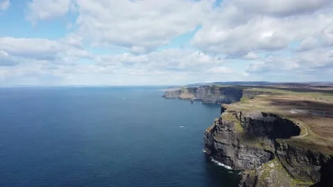 Cliffs of Moher, Ireland. Aerial view Stock Footage 175431462
