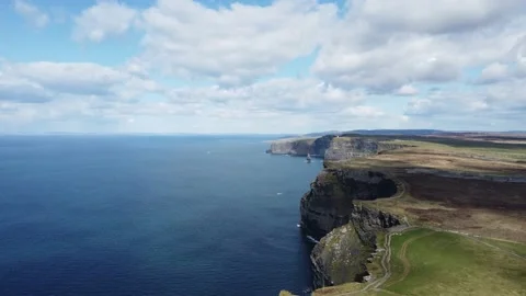 Cliffs of Moher, Ireland. Aerial view Stock Footage 175435372