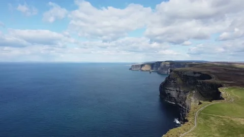 Cliffs of Moher, Ireland. Aerial view Stock Footage 175435544