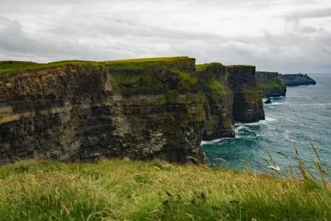 Cliffs of Moher Overcast Foto stock