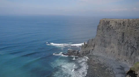 Cliffs Of Moher Panning Shot Stock Footage 37345876