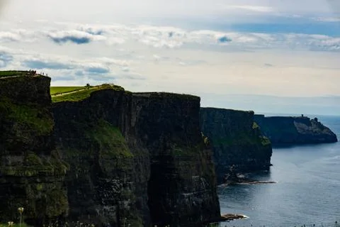 Cliffs of Moher, sea cliffs located at the southwestern edge of the Burren re 写真素材