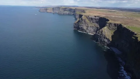 Cliffs of Moher. View of the rocks and the ocean on a sunny day. Stock Footage 175425828