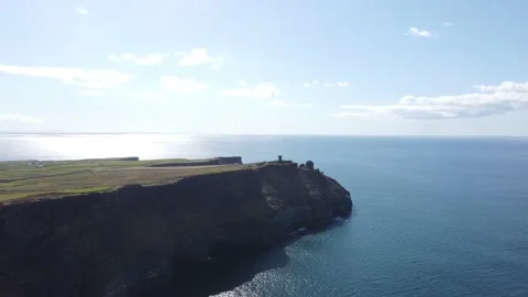 Cliffs of Moher. View of the rocks and the ocean on a sunny day. Stock Footage 175426129