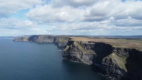 Cliffs of Moher. View of the rocks and the ocean on a sunny day. Stock Footage 175431320