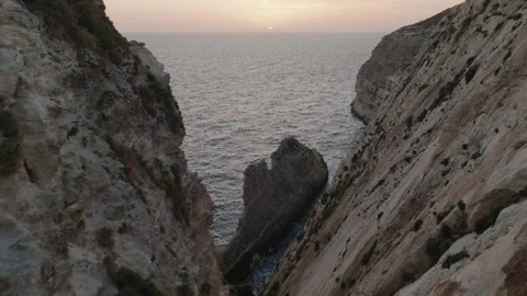 Cliffs, nature landscape. Sunset view of Malta island, Mediterranean sea Stock Footage 267979031