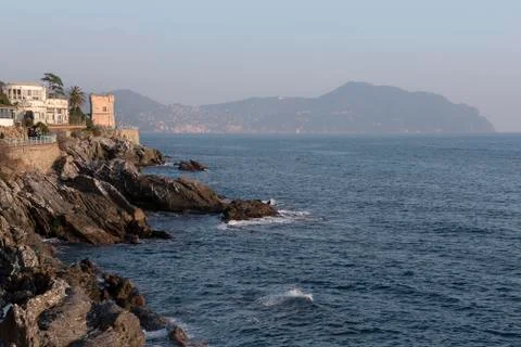 The cliffs of Nervi Stock Photos