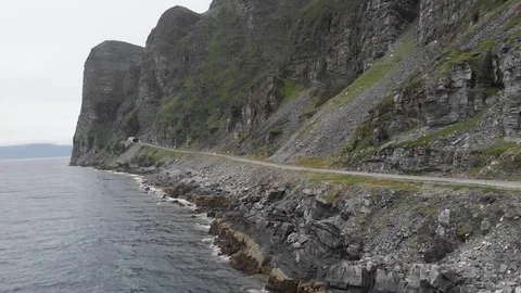 Cliffs at the northern coast Stock Footage 114748783