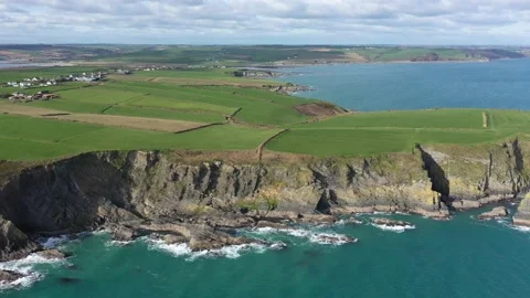 Cliffs Old Head of Kinsale, West Cork, Ireland 4K Stock Footage 234143762