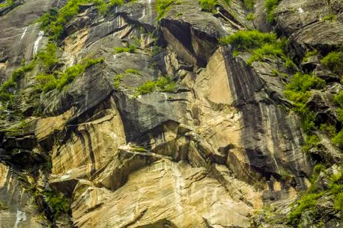 Cliffs overgrown with moss Stock-Fotos