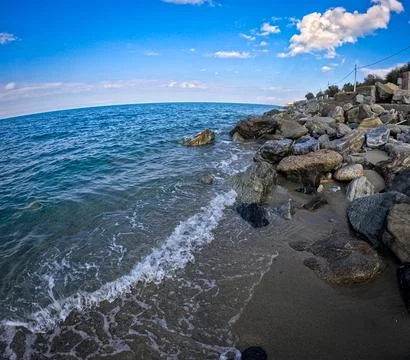Cliffs overlooking the Mediterranean Sea Foto stock