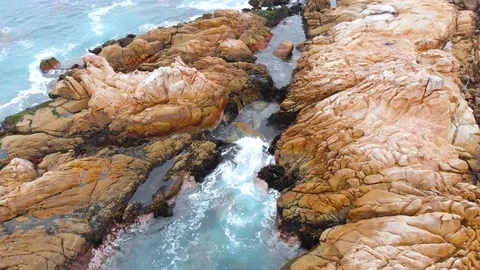 Cliffs, Pacific Ocean, Hill Castillo Carmen (Coquimbo, Chile) aerial view Vídeos de archivo 120346591