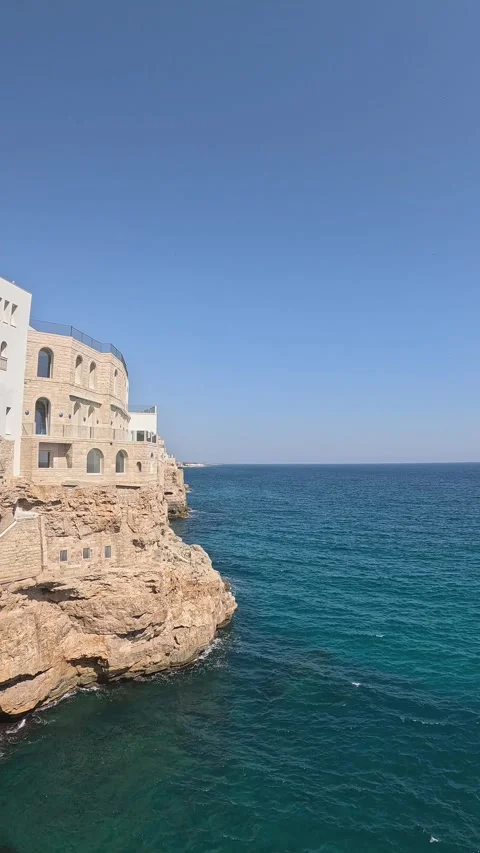 Cliffs of Polignano a Mare, Puglia, Italy Stock Footage 279215738