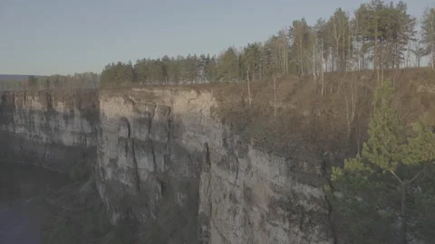 Cliffs on the river Stock Footage 130744691