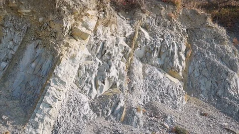 Cliffs, rock formations, granite cliffs, mountains, slide the camera to the left Stock Footage 120410581