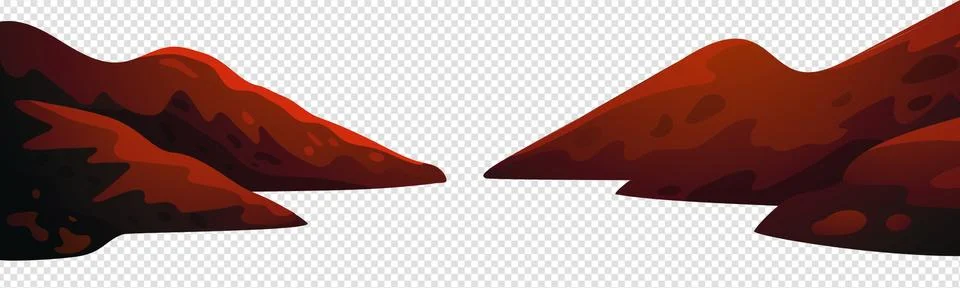Cliffs, rocky coast isolated on white background. Vector illustration in flat Stock Illustration
