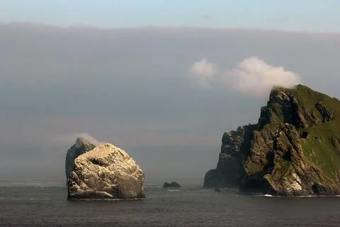 The cliffs of Saint Kilda archipelago, Outer Hebrides, Scotland Stock Photos