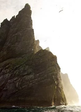 The cliffs of Saint Kilda archipelago, Outer Hebrides, Scotland Stock Photos