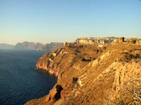 Cliffs in Santorini, Greece Stock Footage 512612