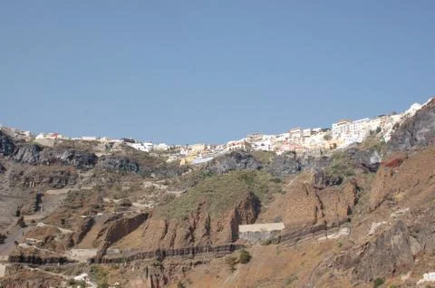Cliffs of Santorini Greece Stock Photos