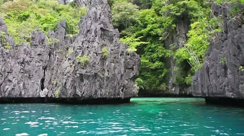 Cliffs in sea Stock Footage 11618609