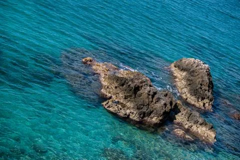 Cliffs with sea view from above Foto stock