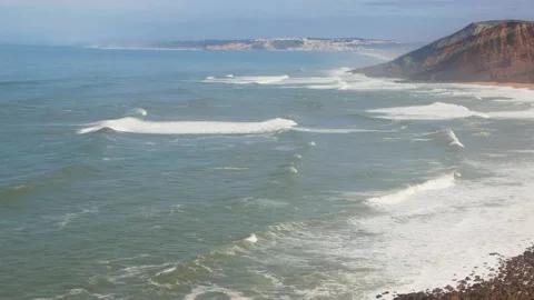 Cliffs, sea, waves, sun, wind, Stock Footage 237885609