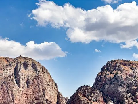 Cliffs, sky and clouds, landscape background Stock Photos