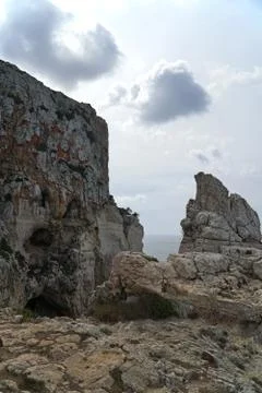 Cliffs at Son Bou, Menorca, Spain Stock Photos