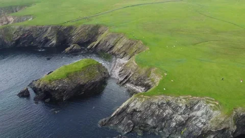 The Cliffs of St. Ninian’s Isle. A Scenic Wonder Stock Footage 341285196