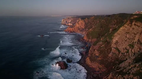 Cliffs at sunset Stock Footage 299138707
