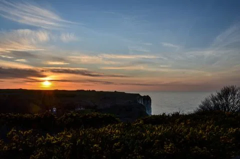 Cliffs at sunset Stock Photos